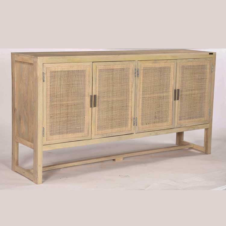 Wd. Rattan Side Board